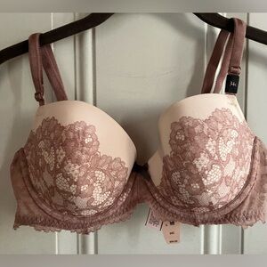 Victoria’s Secret Elegant Lace Underwire Bra - brown 34C